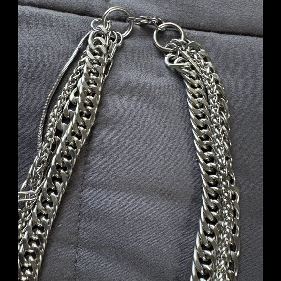 Witchy Moon Layered Chain Necklace Silver Goth - Picture 4 of 6
